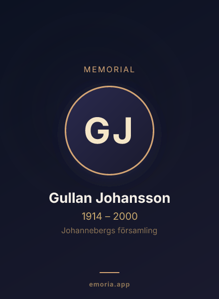 Memorial portrait of Gullan Johansson