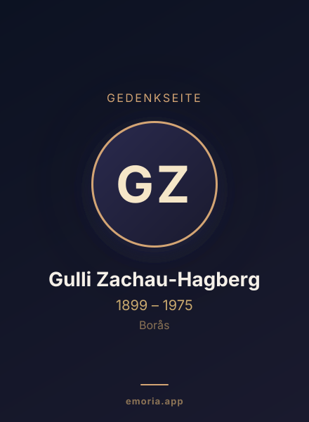 Gedenkportrait von Gulli Zachau-Hagberg