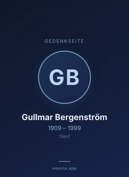 Gedenkportrait von Gullmar Bergenström