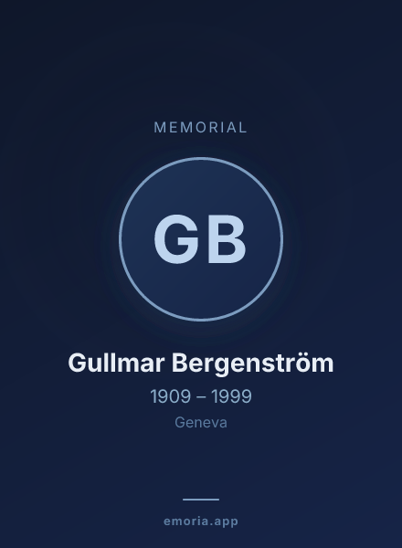 Memorial portrait of Gullmar Bergenström