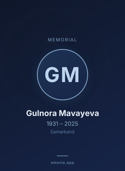 Memorial portrait of Gulnora Mavayeva