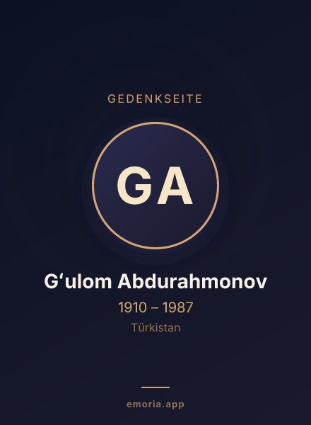 Gedenkportrait von Gʻulom Abdurahmonov