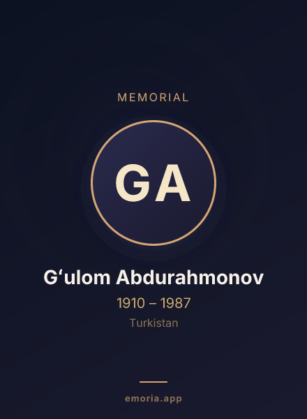 Memorial portrait of Gʻulom Abdurahmonov
