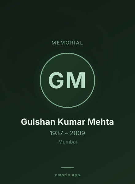 Memorial portrait of Gulshan Kumar Mehta