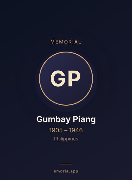Memorial portrait of Gumbay Piang
