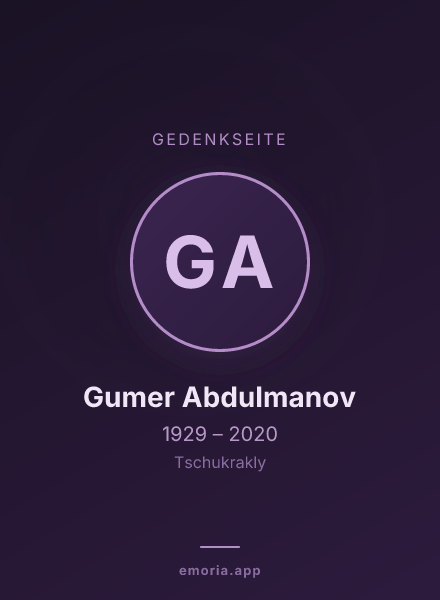 Gedenkportrait von Gumer Abdulmanov