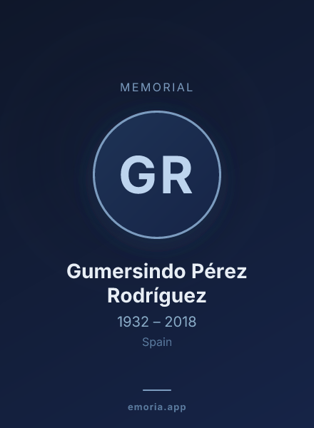 Memorial portrait of Gumersindo Pérez Rodríguez
