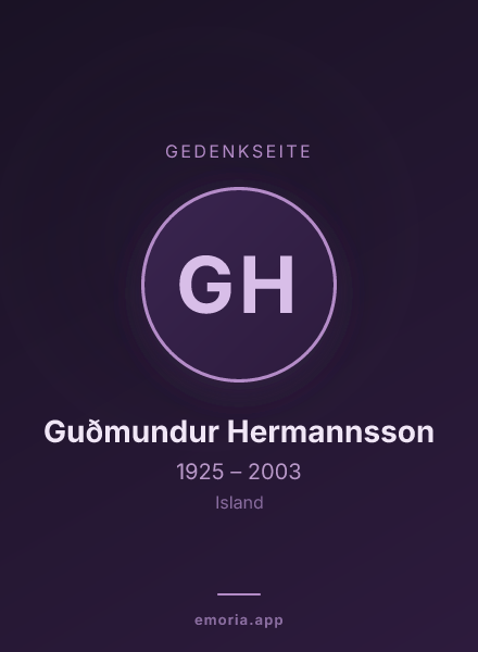 Gedenkportrait von Guðmundur Hermannsson