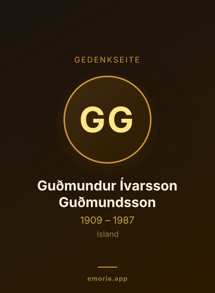 Gedenkportrait von Guðmundur Ívarsson Guðmundsson