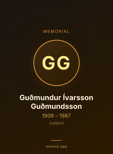 Memorial portrait of Guðmundur Ívarsson Guðmundsson
