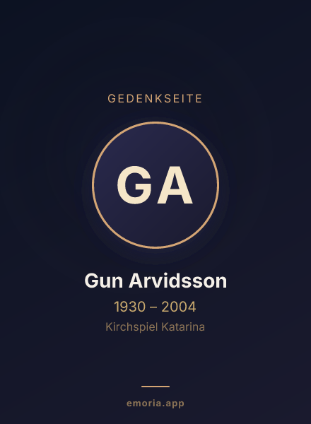 Gedenkportrait von Gun Arvidsson