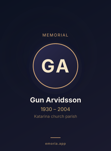 Memorial portrait of Gun Arvidsson