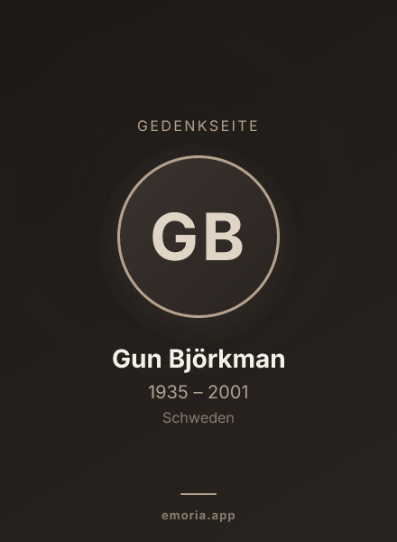 Gedenkportrait von Gun Björkman