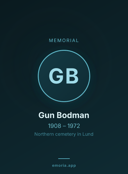 Memorial portrait of Gun Bodman