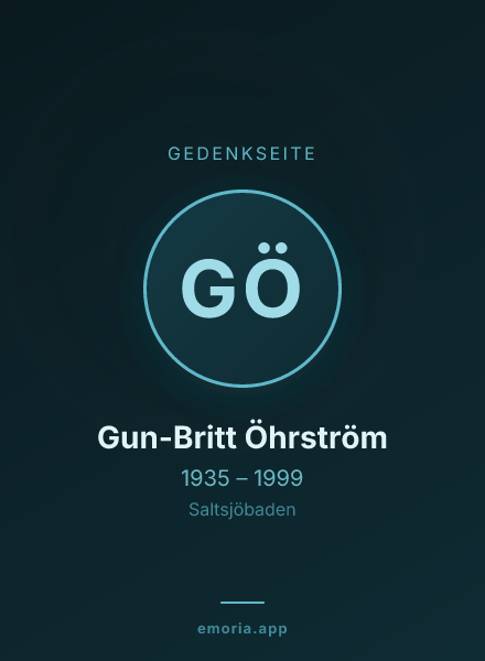 Gedenkportrait von Gun-Britt Öhrström