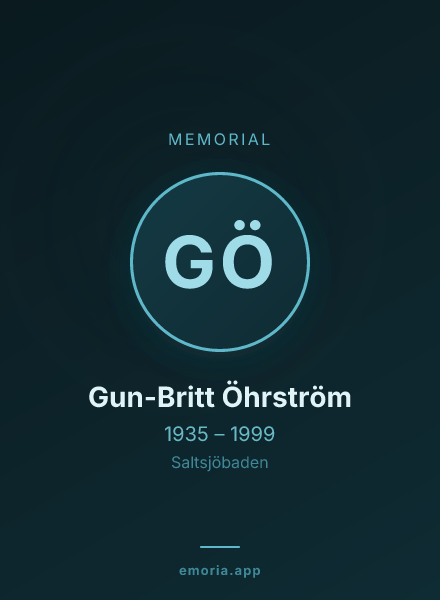 Memorial portrait of Gun-Britt Öhrström