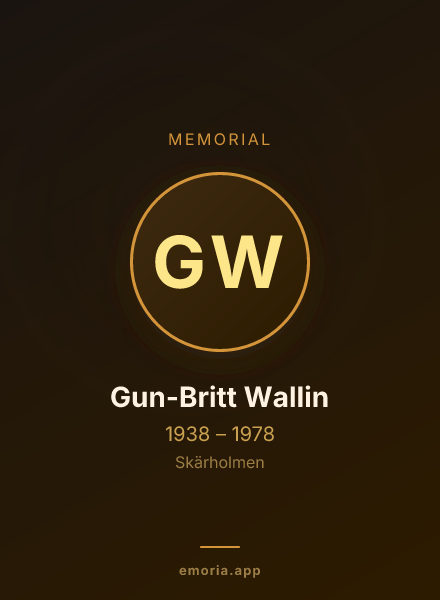 Memorial portrait of Gun-Britt Wallin
