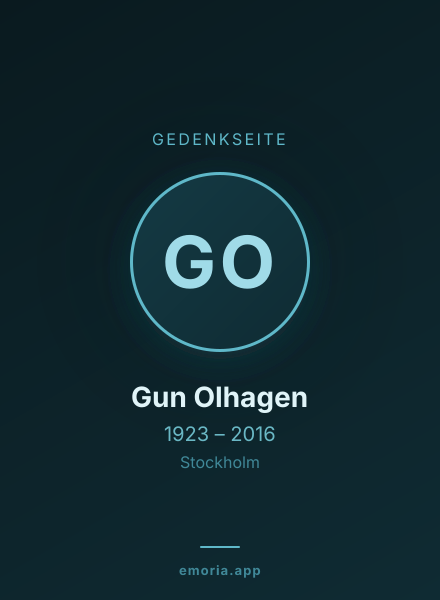 Gedenkportrait von Gun Olhagen