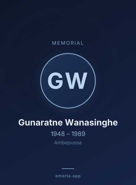 Memorial portrait of Gunaratne Wanasinghe