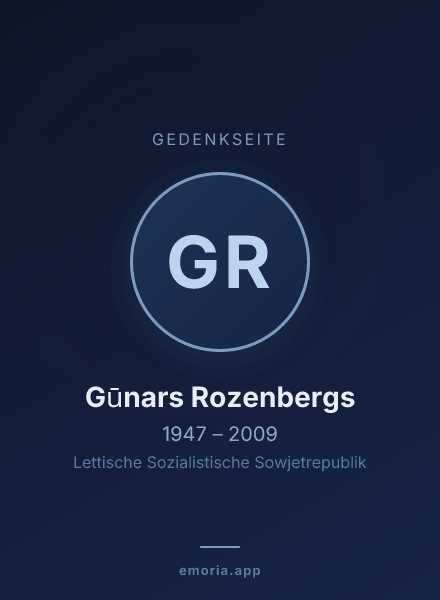 Gedenkportrait von Gūnars Rozenbergs