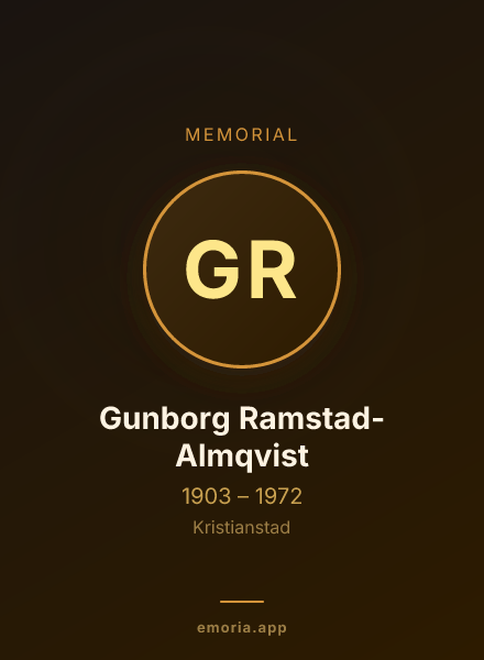 Memorial portrait of Gunborg Ramstad-Almqvist