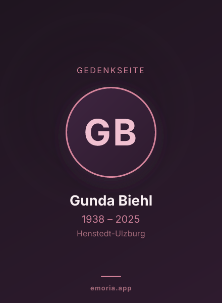 Gedenkportrait von Gunda Biehl