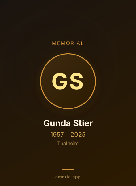 Memorial portrait of Gunda Stier