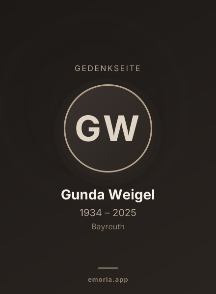 Gedenkportrait von Gunda Weigel