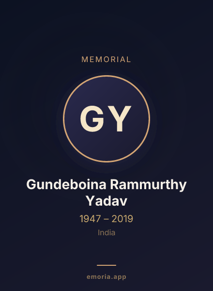 Memorial portrait of Gundeboina Rammurthy Yadav