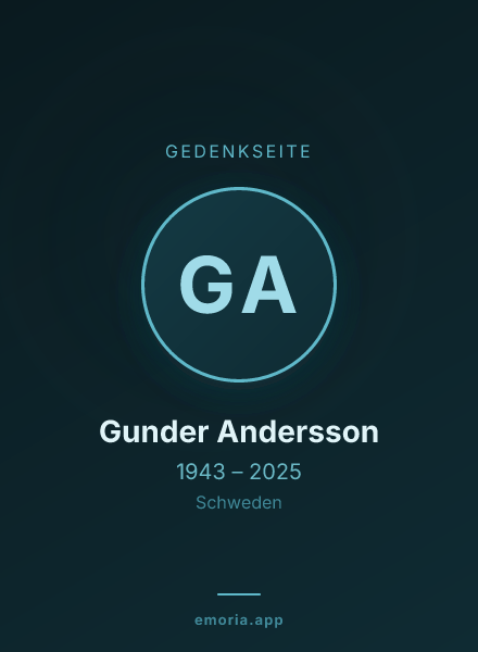 Gedenkportrait von Gunder Andersson