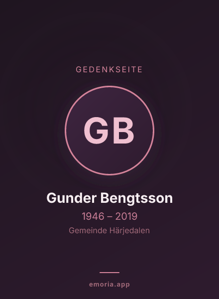 Gedenkportrait von Gunder Bengtsson