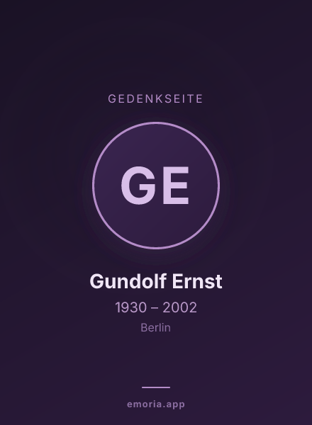 Gedenkportrait von Gundolf Ernst