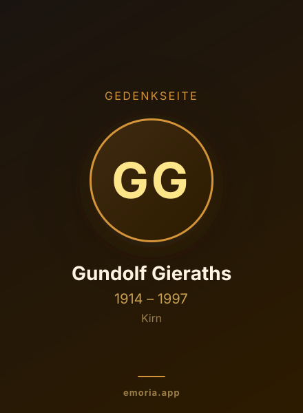 Gedenkportrait von Gundolf Gieraths