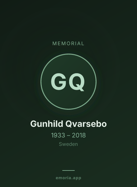 Memorial portrait of Gunhild Qvarsebo