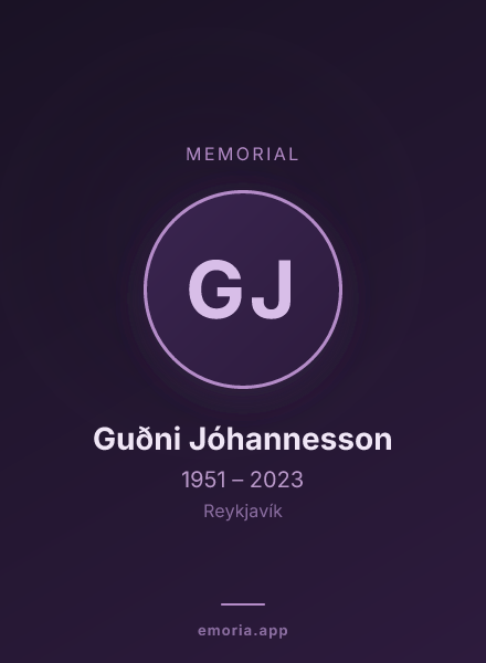 Memorial portrait of Guðni Jóhannesson