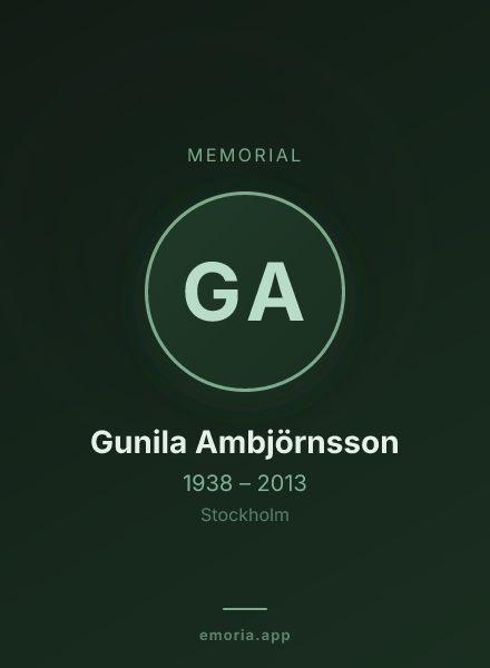 Memorial portrait of Gunila Ambjörnsson