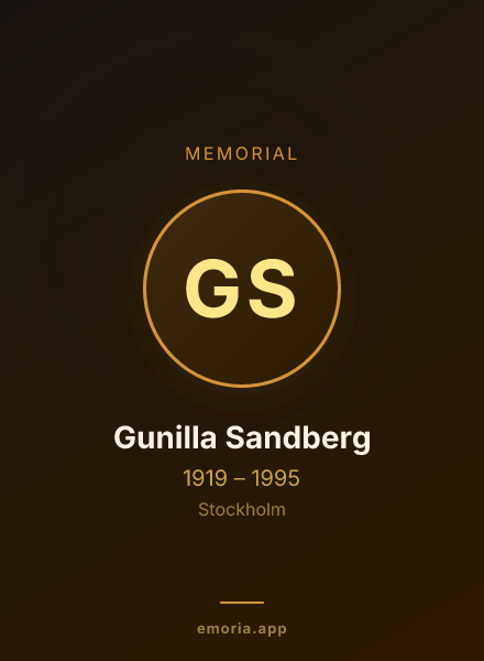 Memorial portrait of Gunilla Sandberg
