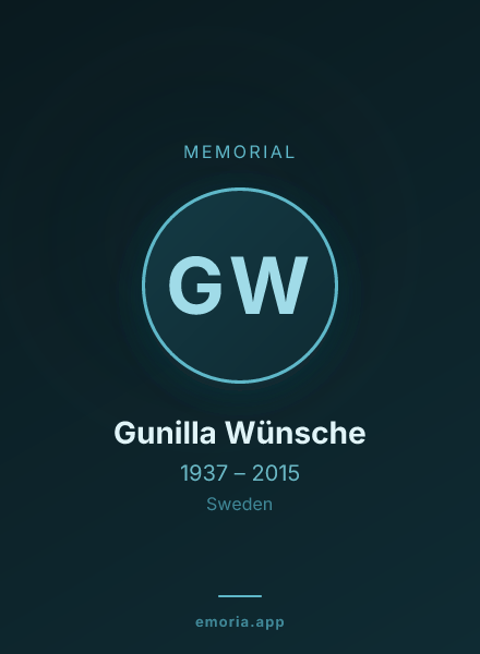 Memorial portrait of Gunilla Wünsche