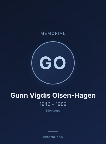 Memorial portrait of Gunn Vigdis Olsen-Hagen