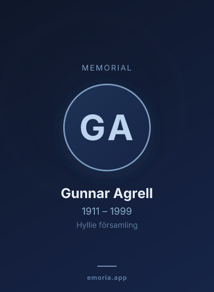 Memorial portrait of Gunnar Agrell
