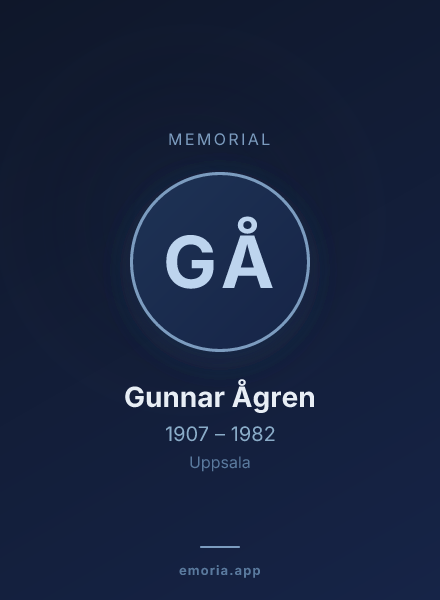 Memorial portrait of Gunnar Ågren