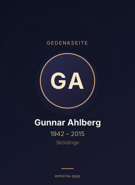 Gedenkportrait von Gunnar Ahlberg