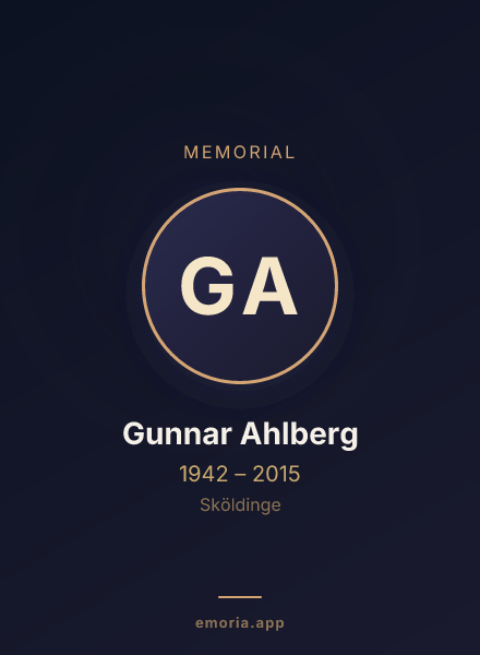 Memorial portrait of Gunnar Ahlberg