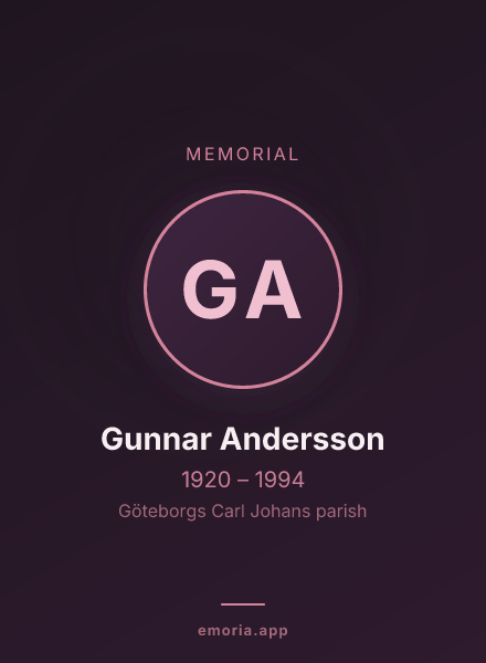 Memorial portrait of Gunnar Andersson