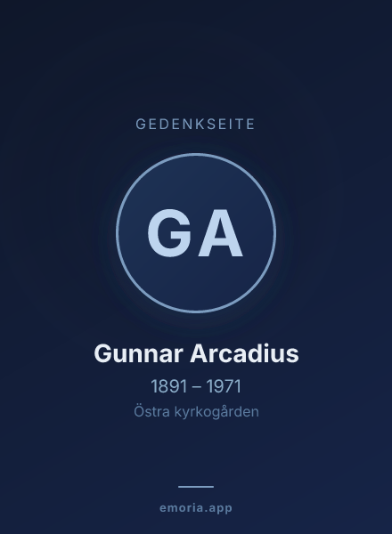 Gedenkportrait von Gunnar Arcadius