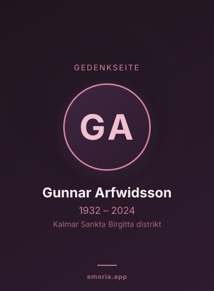 Gedenkportrait von Gunnar Arfwidsson