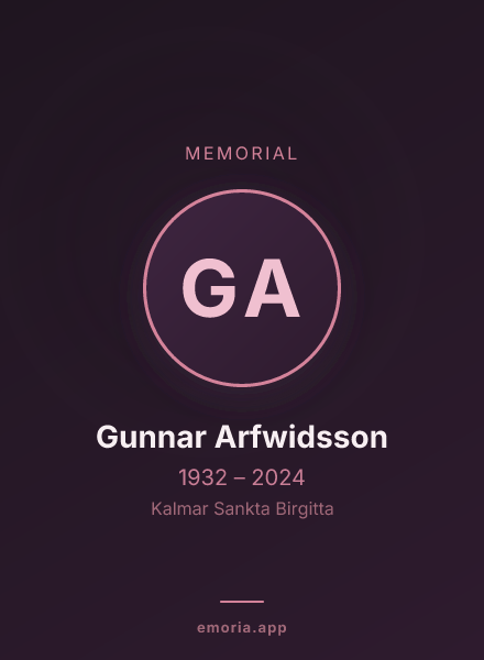 Memorial portrait of Gunnar Arfwidsson