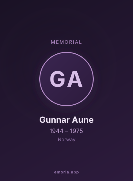Memorial portrait of Gunnar Aune