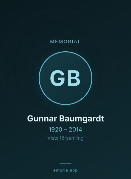Memorial portrait of Gunnar Baumgardt