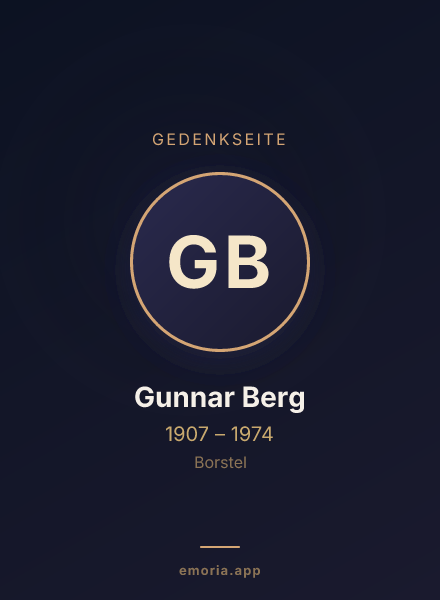 Gedenkportrait von Gunnar Berg